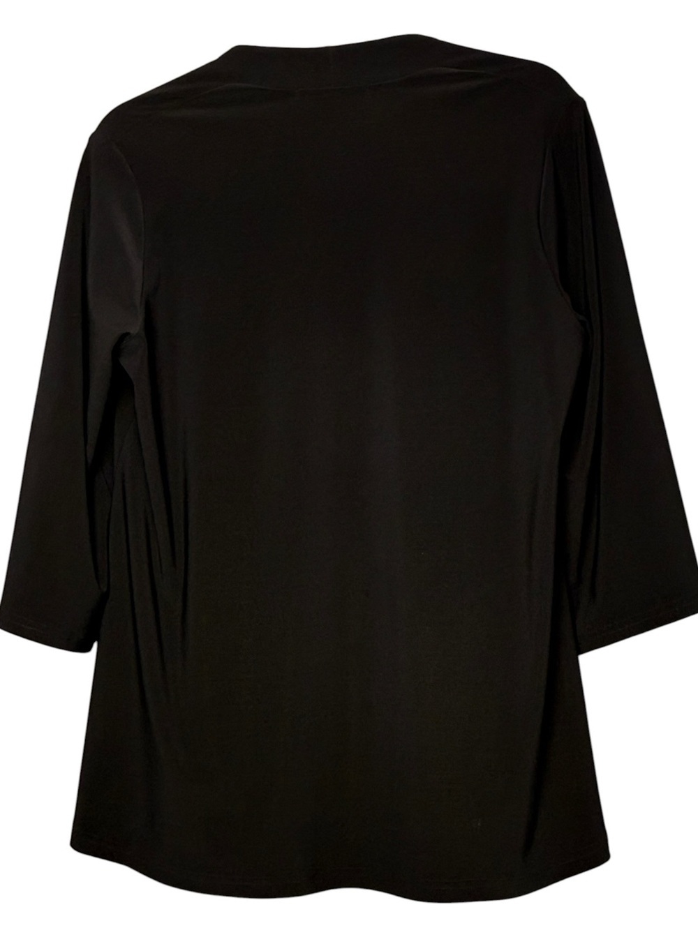 Sympli Black Scoop Neck Tunic Top 3/4 Sleeve Heavy Knit Stretch Size 10 - Picture 3 of 7